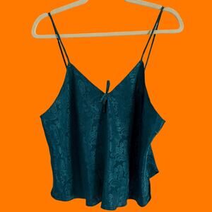 90's vintage moody floral satin boxy lingerie tank top LARGE val mode